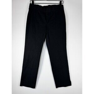 Eileen Fisher Pull On Pants Small Petite Black Organic Cotton Stretch Comfort